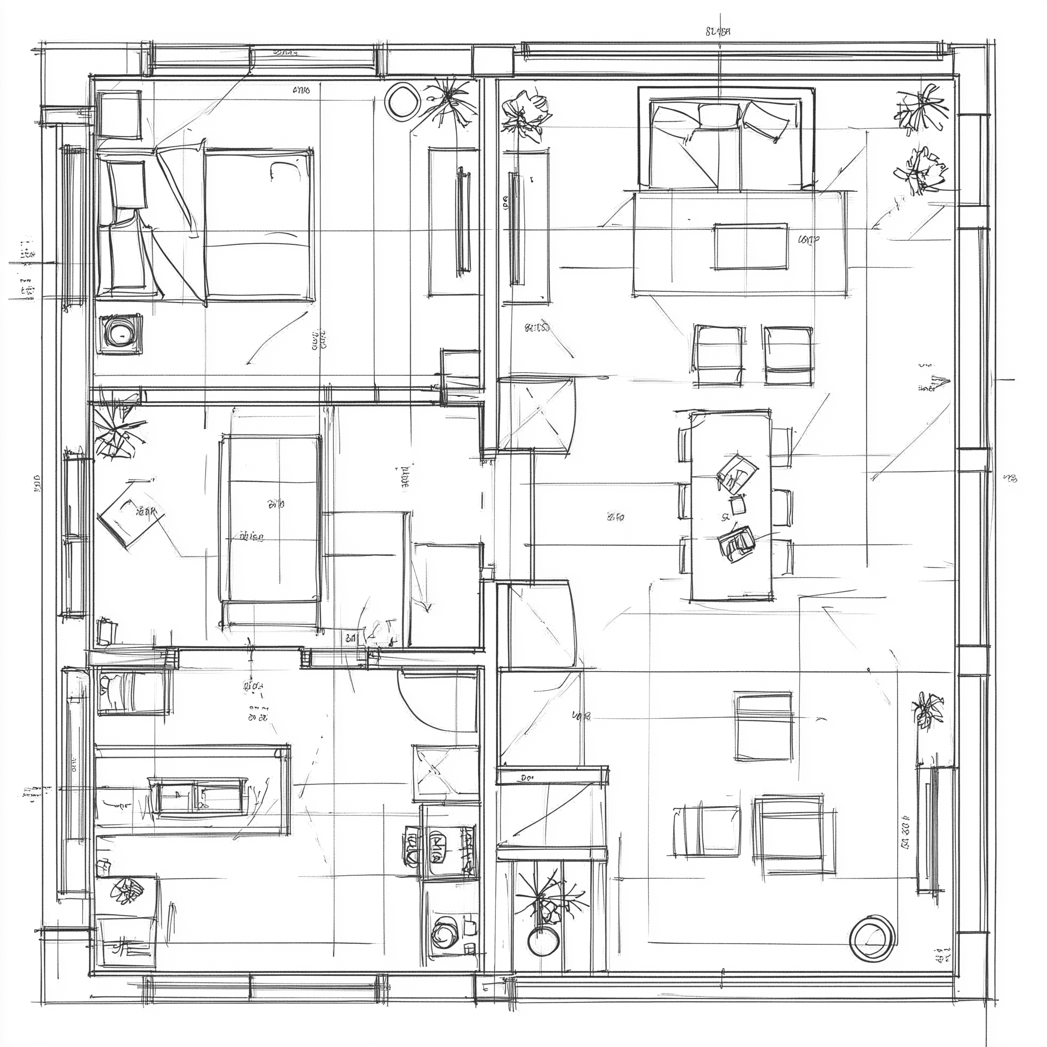 Architectural house plans background decoration